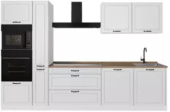 VICCO R-Line K&uuml;chenzeile 310cm ohne Arbeitsplatte, wei&szlig; Landhaus/wei&szlig;