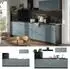 VICCO R-Line Küchenzeile blau-grau/anthrazit 280cm ohne Arbeitsplatte (67248)