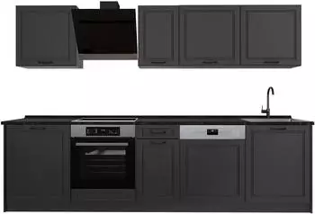 VICCO R-Line K&uuml;chenzeile 280cm anthrazit Landhaus (67898)