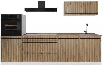 VICCO R-Line K&uuml;chenzeile Artisan-Eiche/wei&szlig; 280cm (67266)