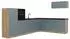 VICCO R-Line Eckküche blau-grau/Goldkraft Eiche 327x143x46cm ohne Arbeitsplatte (67568)