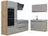 VICCO R-Line Eckküche Beton/Goldkraft Eiche, Arbeitsplatte Marmor, 230x120cm (67491)