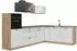 VICCO R-Line Eckküche Weiß Landhaus/Goldkraft Eiche, 287x206,8x60cm