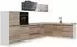 VICCO R-Line Eckküche Sonoma/weiß, Marmorarbeitsplatte 347x143x60cm (67631)