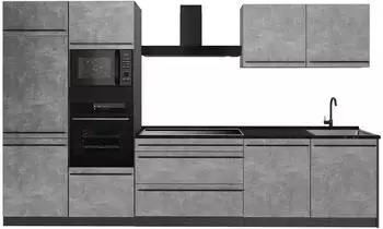 VICCO R-Line K&uuml;chenzeile Beton/Anthrazit 340cm (67329)