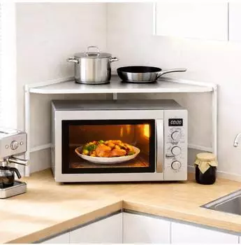 DanDiBo Küchenregal Ecke 2-stufig Metall 72x72x46 cm Weiß