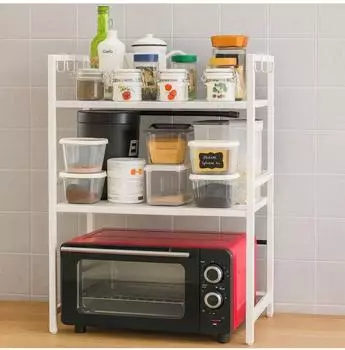 DanDiBo Verstellbares Küchenregal 3 Stufig 40-64 cm Weiß