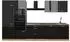 VICCO R-Line Küchenzeile 340cm schwarz Hochglanz/Goldkraft Eiche (66578)