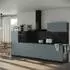 VICCO R-Line Küchenzeile blau-grau/anthrazit 340cm, Arbeitsplatte anthrazit (67289)