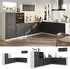 VICCO R-Line Eckküche Anthrazit Landhaus/Weiß, 327cm, ohne Arbeitsplatte