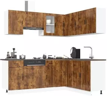 vidaXL K&uuml;chenschrank-Set Porto 11-tlg. R&auml;uchereiche (3314966)