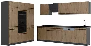 VICCO R-Line K&uuml;chenzeile Artisan-Eiche/Anthrazit 180cm (66985)