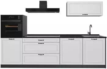 VICCO R-Line K&uuml;chenzeile wei&szlig; Landhaus/Anthrazit 280cm (67974)