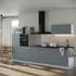 VICCO R-Line Küchenzeile blau-grau/weiß 340cm, Arbeitsplatte anthrazit (67317)