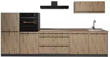 VICCO K&uuml;chenzeile R-Line Artisan-Eiche/Anthrazit 340cm (R-Line)