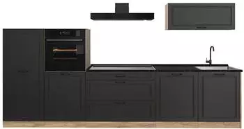 VICCO R-Line K&uuml;chenzeile Anthrazit/Goldkraft Eiche 340cm (R-Line)