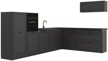 VICCO R-Line Eckk&uuml;che Anthrazit Landhaus/Anthrazit 327cm (R-Line)