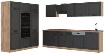 VICCO K&uuml;chenzeile R-Line Anthrazit/Goldkraft Eiche 180cm (R-Line)