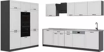 VICCO K&uuml;chenzeile R-Line Wei&szlig; Landhaus/Anthrazit 180cm (R-Line)