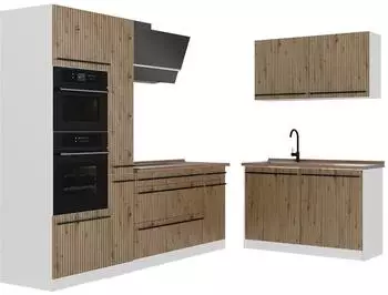 VICCO R-Line Eckk&uuml;che Artisan-Eiche/Wei&szlig; 230x120cm (R-Line)