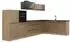 VICCO R-Line Eckküche Artisan-Eiche/Goldkraft Eiche, Arbeitsplatte Anthrazit, 347x143x60cm