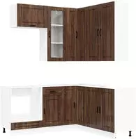vidaXL K&uuml;cheneinheit PORTO 8 stk. Brauneiche Holzwerkstoff