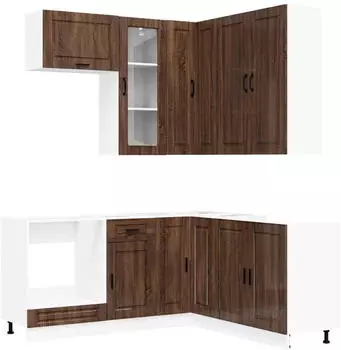 vidaXL Porto K&uuml;cheneinheit 8-tlg., Brauneiche, Holzwerkstoff (3438428)