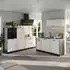 VICCO R-Line Küchenzeile weiß Landhaus/Anthrazit, 220cm, Arbeitsplatte Goldkraft Eiche