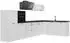 VICCO R-Line Eckküche weiß Landhaus/weiß, Arbeitsplatte anthrazit, 347cm