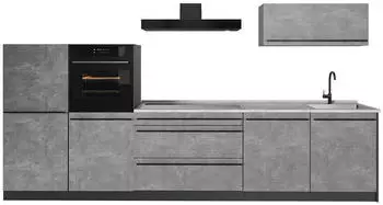 VICCO R-Line K&uuml;chenzeile beton/anthrazit 340cm ohne Arbeitsplatte (67288)
