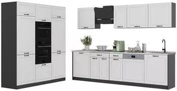 VICCO R-Line K&uuml;chenzeile 180cm wei&szlig; Landhaus/anthrazit, ohne Arbeitsplatte (R-Line)