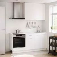 vidaXL K&uuml;cheneinheit LYON 5 stk. Wei&szlig; Holzwerkstoff