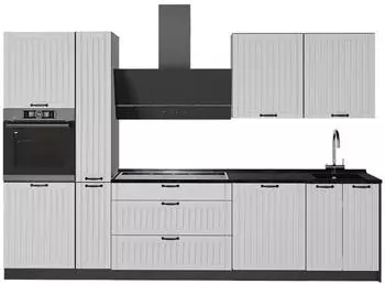 VICCO Fame-Line Küchenzeile weiß Landhaus/anthrazit 310cm (64281)