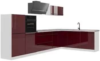 VICCO R-Line Eckk&uuml;che rot hochglanz/wei&szlig;, ohne Arbeitsplatte (41357)