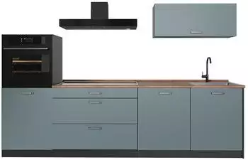 VICCO K&uuml;chenzeile R-Line blau-grau/anthrazit 280cm (R-Line)