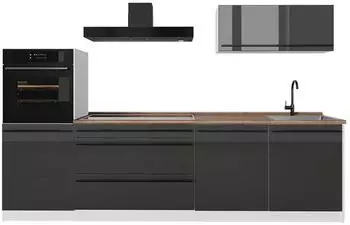 VICCO K&uuml;chenzeile R-Line anthrazit Hochglanz/wei&szlig;, 280cm (R-Line)