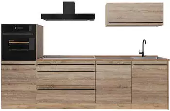 VICCO R-Line K&uuml;chenzeile Sonoma/Goldkraft Eiche 280cm