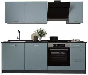 VICCO R-Line K&uuml;chenzeile blau-grau/anthrazit 220cm (67069)