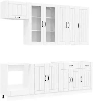 vidaXL Lucca K&uuml;cheneinheit 8-teilig, wei&szlig;, Holzwerkstoff (3438153)