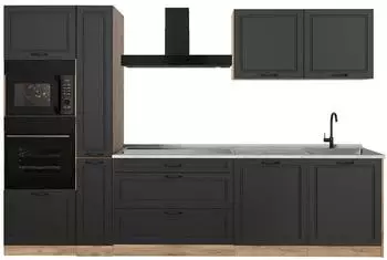 VICCO R-Line K&uuml;chenzeile 310cm anthrazit/Goldkraft Eiche, ohne Arbeitsplatte (R-Line)