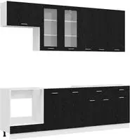 vidaXL K&uuml;cheneinheit LYON 8 stk. Schwarze Eiche Holzwerkstoff