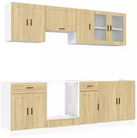 vidaXL 8-tlg. K&uuml;chenschrank-Set Porto Sonoma-Eiche Holzwerkstoff