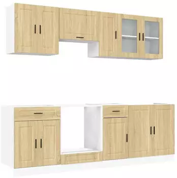 vidaXL K&uuml;chenschrank-Set Porto 8-tlg. Sonoma-Eiche (3314844)