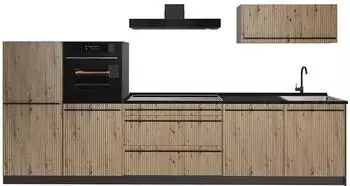 VICCO R-Line K&uuml;chenzeile Artisan-Eiche/Anthrazit 340cm (67281)