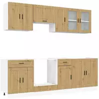 vidaXL 8-tlg. K&uuml;chenschrank-Set Kalmar Artisan-Eiche Holzwerkstoff