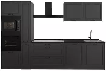 VICCO Küchenzeile R-Line Anthrazit Landhaus/Anthrazit 310cm (R-Line)