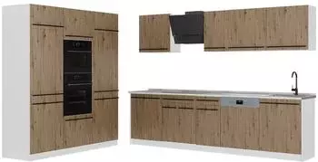 VICCO R-Line K&uuml;chenzeile 180cm ohne Arbeitsplatte, Artisan-Eiche/Wei&szlig; (67016)