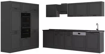 VICCO K&uuml;chenzeile R-Line Landhaus anthrazit, 180cm (R-Line)