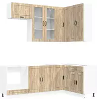 vidaXL K&uuml;cheneinheit PORTO 8 stk. Sonoma-Eiche Holzwerkstoff