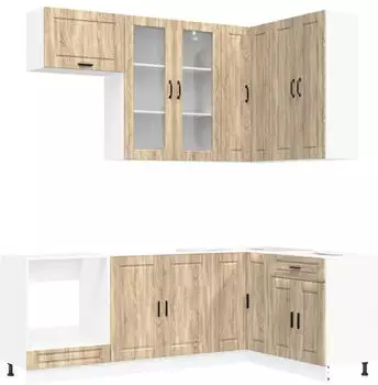 vidaXL K&uuml;cheneinheit Porto 8-tlg. Sonoma-Eiche Holzwerkstoff (3438499)